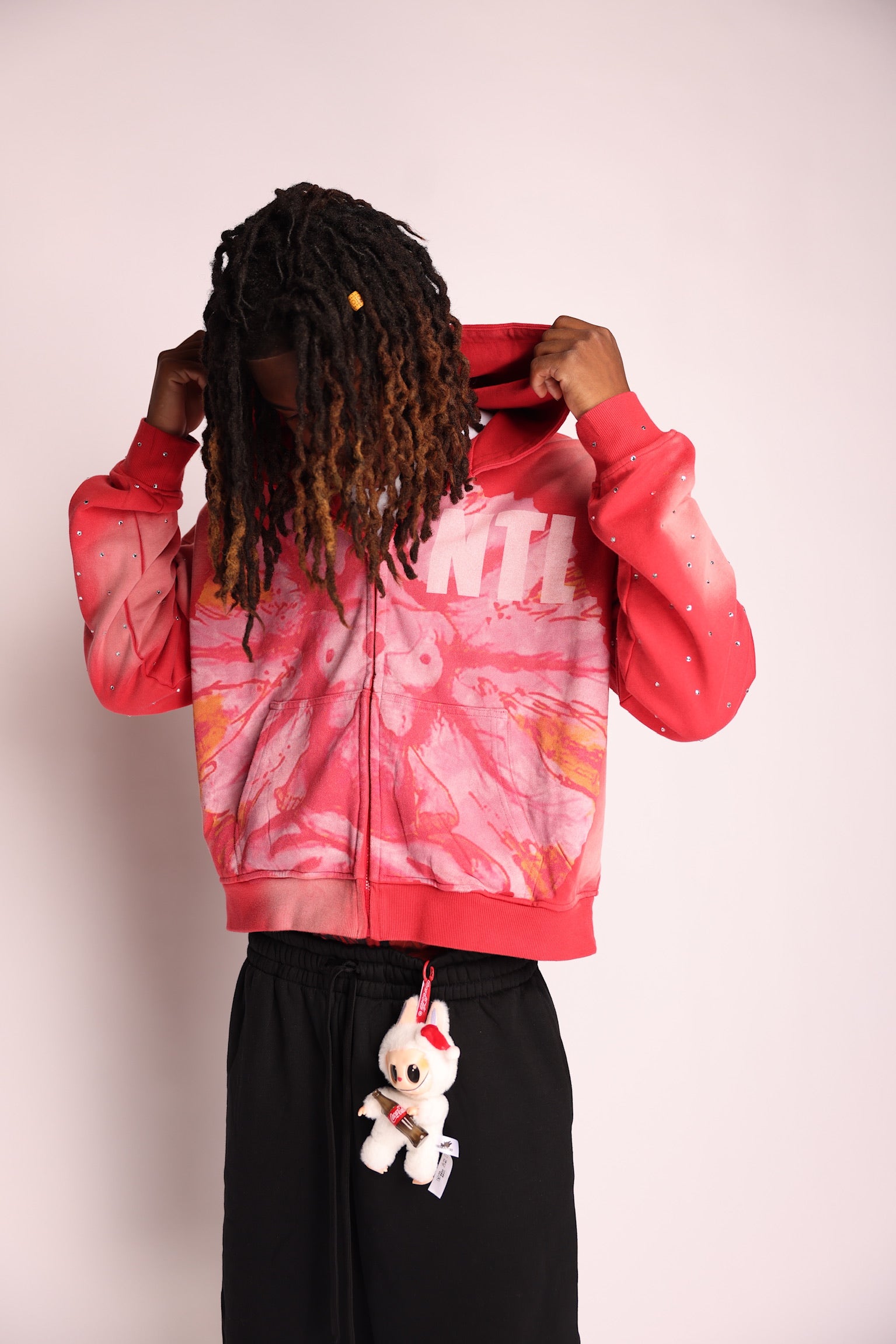 NTL Acid Washed Hoodie (Red)