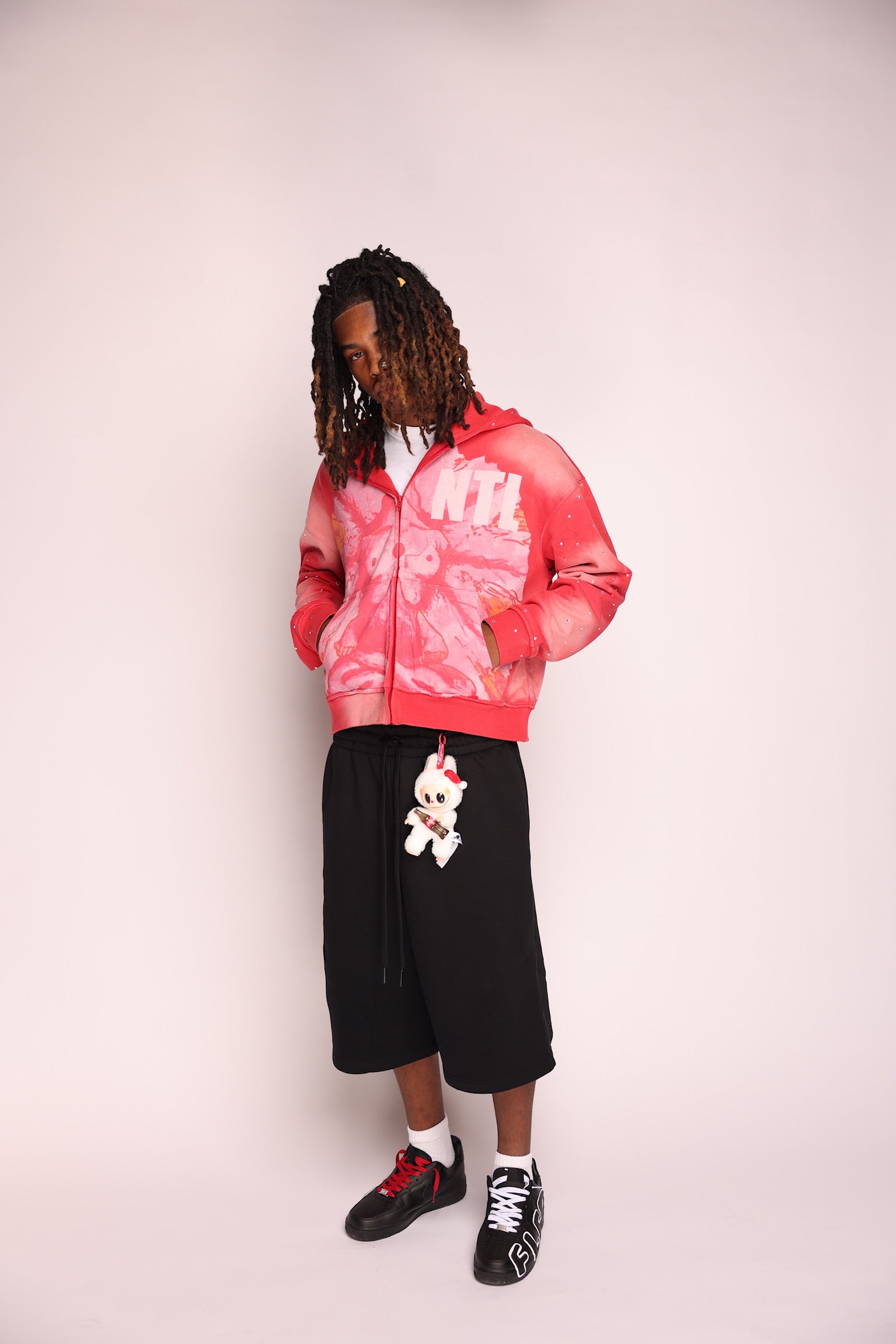 NTL Acid Washed Hoodie (Red)
